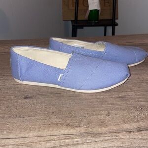 Toms Womens Alpargata Morning Dove Heritage Canvas 8 Light Blue Slip-On Shoes
